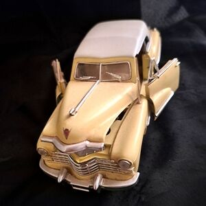 Vintage Model Car with Gold and Silver Finish